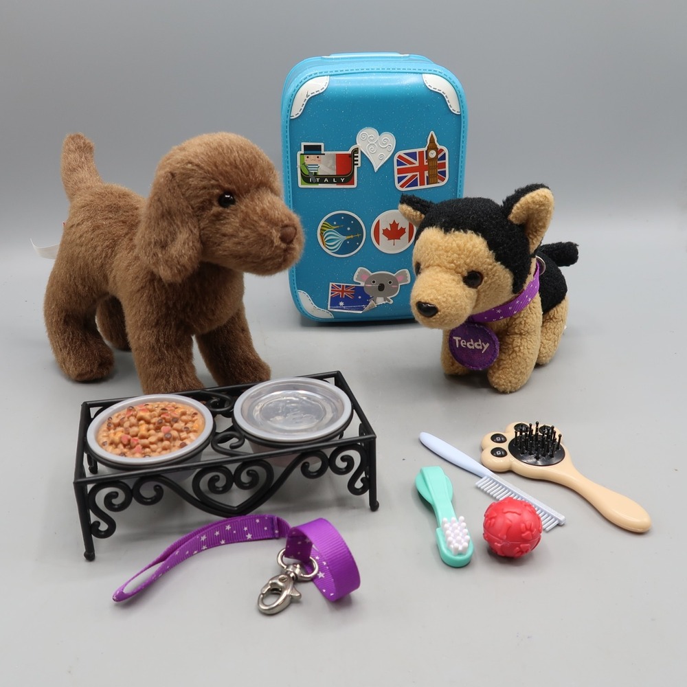 Our Generation Pet Accessories Puppy Dish Brush Toy Douglas Justice Dog Lot